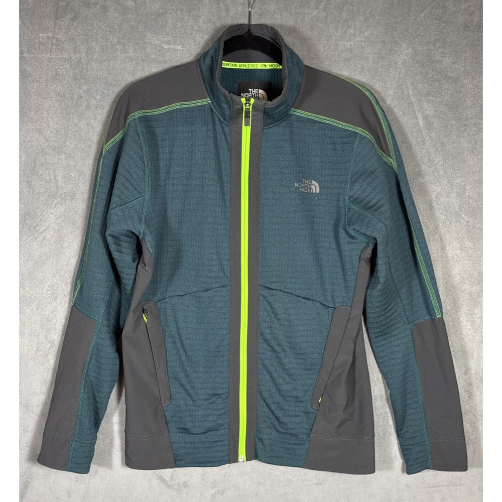 The North Face Mountain Athletics Mens Zip Teal Green Black Jacket Running Sz S